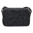 VERSACE Shoulder Bag Canvas Black Silver Auth 200698V-2