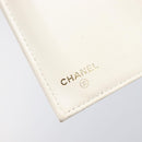 CHANEL Matelasse Long Wallet Caviar Skin White Gold CC Auth 200700-18