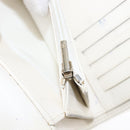CHANEL Matelasse Long Wallet Caviar Skin White Gold CC Auth 200700-22