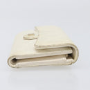 CHANEL Matelasse Long Wallet Caviar Skin White Gold CC Auth 200700-5