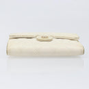 CHANEL Matelasse Long Wallet Caviar Skin White Gold CC Auth 200700-8