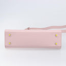 VERSACE Hand Bag Leather 2way Pink Silver Auth 200701V-5
