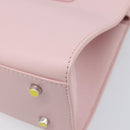 VERSACE Hand Bag Leather 2way Pink Silver Auth 200701V-18
