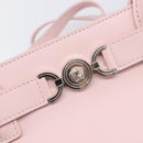 VERSACE Hand Bag Leather 2way Pink Silver Auth 200701V-22