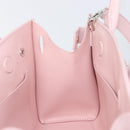 VERSACE Hand Bag Leather 2way Pink Silver Auth 200701V-23