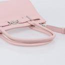 VERSACE Hand Bag Leather 2way Pink Silver Auth 200701V-7