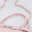 VERSACE Hand Bag Leather 2way Pink Silver Auth 200701V-14