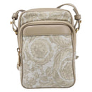 VERSACE Shoulder Bag Canvas Beige Gold Auth 200702V-13