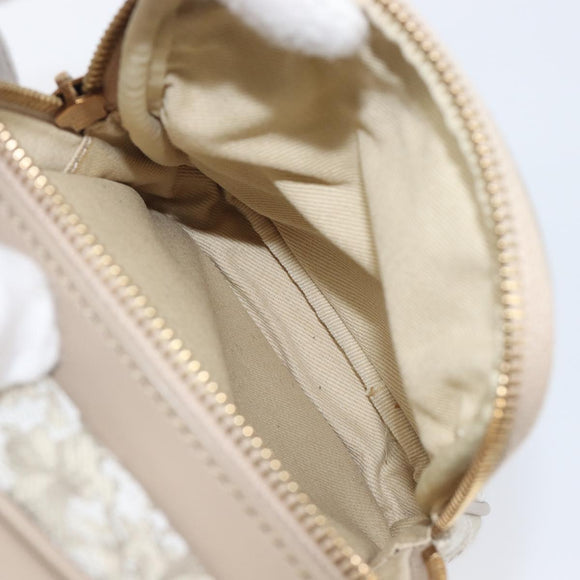 VERSACE Shoulder Bag Canvas Beige Gold Auth 200702V