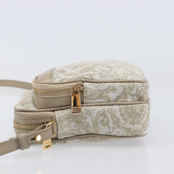 VERSACE Shoulder Bag Canvas Beige Gold Auth 200702V