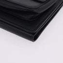 VERSACE Clutch Bag Leather Black Silver Auth 200703V-10
