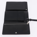 VERSACE Clutch Bag Leather Black Silver Auth 200703V-14