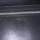 VERSACE Clutch Bag Leather Black Silver Auth 200703V-15