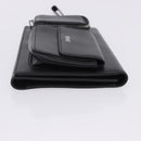 VERSACE Clutch Bag Leather Black Silver Auth 200703V-4