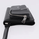 VERSACE Clutch Bag Leather Black Silver Auth 200703V-5