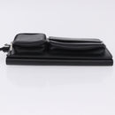 VERSACE Clutch Bag Leather Black Silver Auth 200703V-8