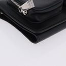 VERSACE Clutch Bag Leather Black Silver Auth 200703V-9