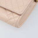 VERSACE Chain Shoulder Wallet Greca Goddess Leather Pink Gold Auth 200704V-15