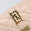 VERSACE Chain Shoulder Wallet Greca Goddess Leather Pink Gold Auth 200704V-19