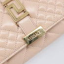 VERSACE Chain Shoulder Wallet Greca Goddess Leather Pink Gold Auth 200704V-20