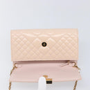 VERSACE Chain Shoulder Wallet Greca Goddess Leather Pink Gold Auth 200704V-21