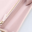 VERSACE Chain Shoulder Wallet Greca Goddess Leather Pink Gold Auth 200704V-11