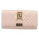 VERSACE Chain Shoulder Wallet Greca Goddess Leather Pink Gold Auth 200704V-13