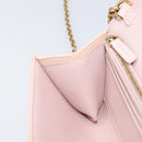 VERSACE Chain Shoulder Wallet Greca Goddess Leather Pink Gold Auth 200704V-23