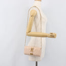 VERSACE Chain Shoulder Wallet Greca Goddess Leather Pink Gold Auth 200704V-27