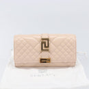 VERSACE Chain Shoulder Wallet Greca Goddess Leather Pink Gold Auth 200704V-12