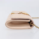VERSACE Chain Shoulder Wallet Greca Goddess Leather Pink Gold Auth 200704V-3