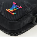 LOUIS VUITTON 3D monogram Double Phone Pouch Black M80141 LV Auth 200705M-16
