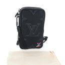 LOUIS VUITTON 3D monogram Double Phone Pouch Black M80141 LV Auth 200705M-12