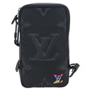 LOUIS VUITTON 3D monogram Double Phone Pouch Black M80141 LV Auth 200705M-13