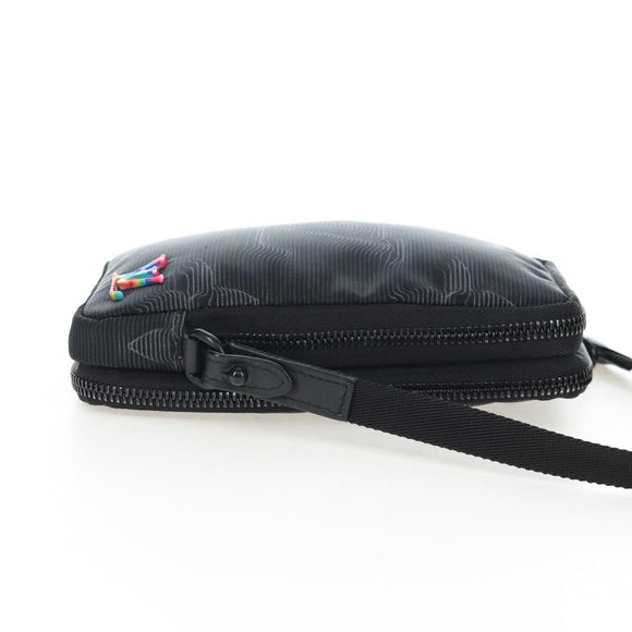 LOUIS VUITTON 3D monogram Double Phone Pouch Black M80141 LV Auth 200705M