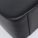 BURBERRY Nova Check Hand Bag Leather Black Silver Auth 200706V-15