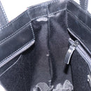 BURBERRY Nova Check Hand Bag Leather Black Silver Auth 200706V-18