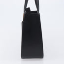 BURBERRY Nova Check Hand Bag Leather Black Silver Auth 200706V-3