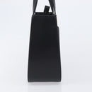 BURBERRY Nova Check Hand Bag Leather Black Silver Auth 200706V-4