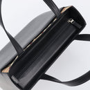 BURBERRY Nova Check Hand Bag Leather Black Silver Auth 200706V-6
