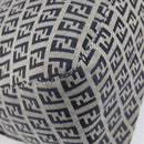 FENDI Zucchino Canvas Mamma Baguette Shoulder Bag Navy Silver Auth 200709V-16