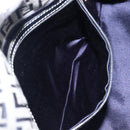 FENDI Zucchino Canvas Mamma Baguette Shoulder Bag Navy Silver Auth 200709V-26