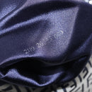 FENDI Zucchino Canvas Mamma Baguette Shoulder Bag Navy Silver Auth 200709V-27