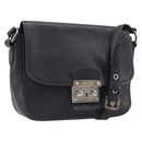 Miu Miu Shoulder Bag Leather Black Silver Auth 200710A-1