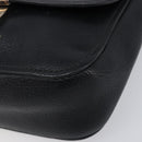 Miu Miu Shoulder Bag Leather Black Silver Auth 200710A-11