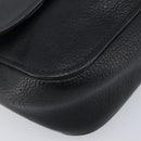 Miu Miu Shoulder Bag Leather Black Silver Auth 200710A-12