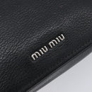 Miu Miu Shoulder Bag Leather Black Silver Auth 200710A-15