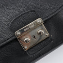 Miu Miu Shoulder Bag Leather Black Silver Auth 200710A-16