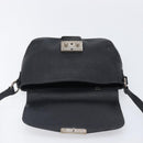 Miu Miu Shoulder Bag Leather Black Silver Auth 200710A-17
