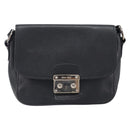 Miu Miu Shoulder Bag Leather Black Silver Auth 200710A-2